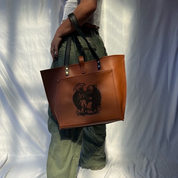 Handmade Leather Tote Bag - Picture 2 of 16